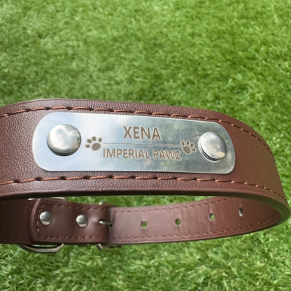 (Personalized) - Leather Dog Collar