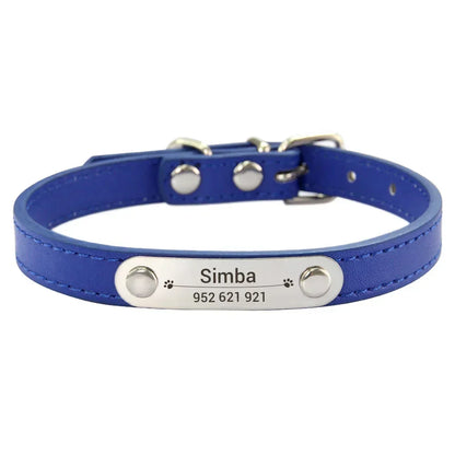 (Personalized) - Leather Dog Collar