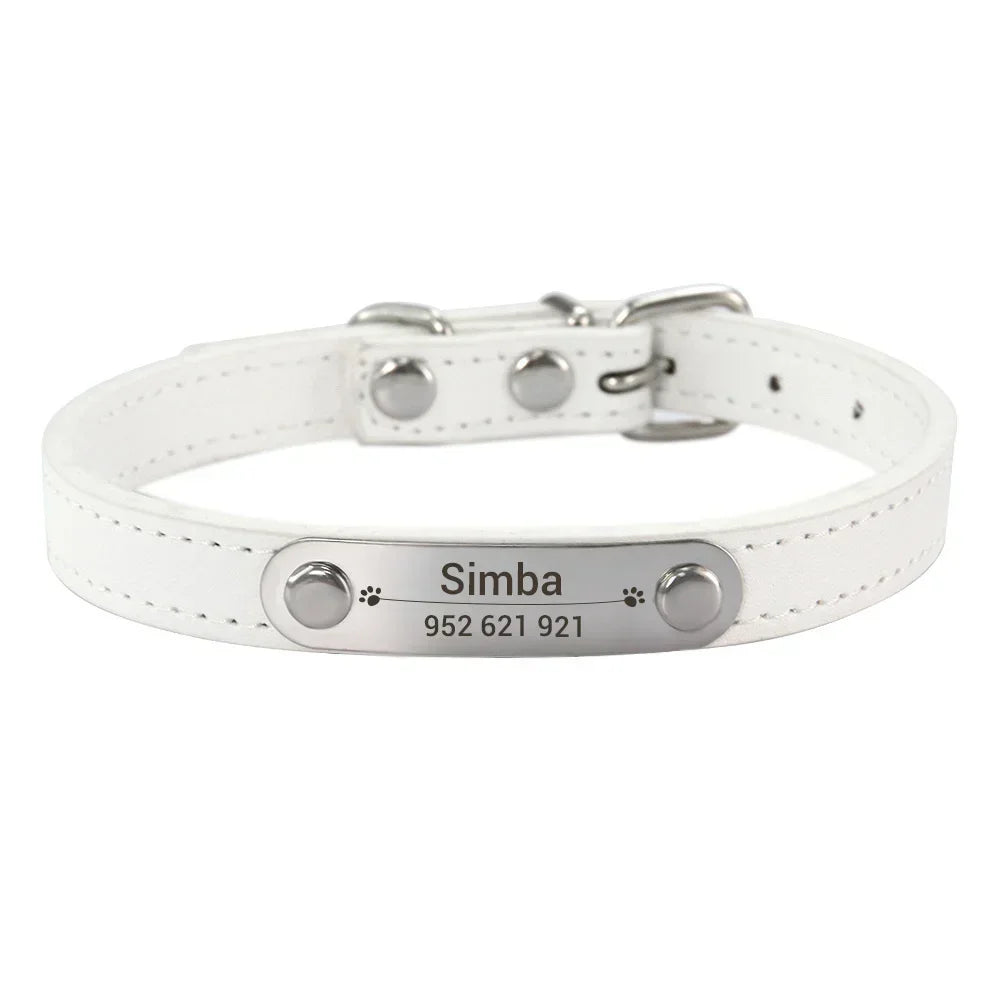 (Personalized) - Leather Dog Collar
