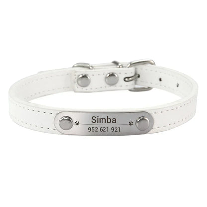 (Personalized) - Leather Dog Collar