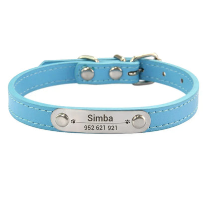 (Personalized) - Leather Dog Collar