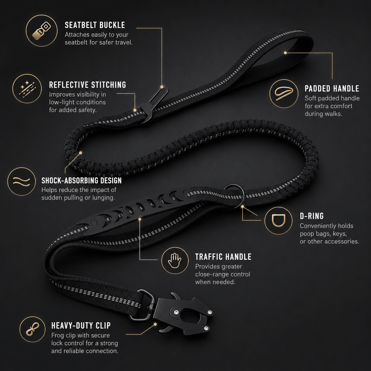 Leash - Shock Absorbing - Imperial Pawz